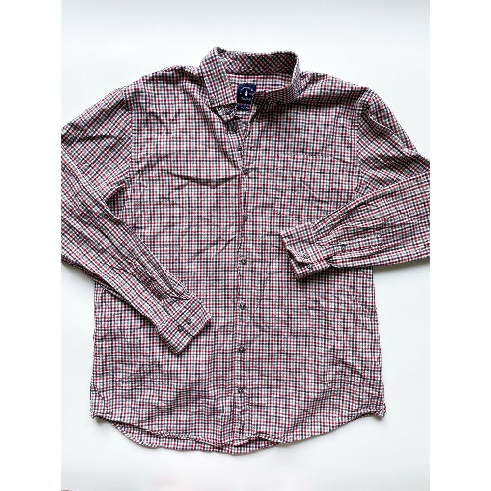 Men's Johnnie-O Top Shelf Plaid Casual Cotton Button Down Flannel Size XL